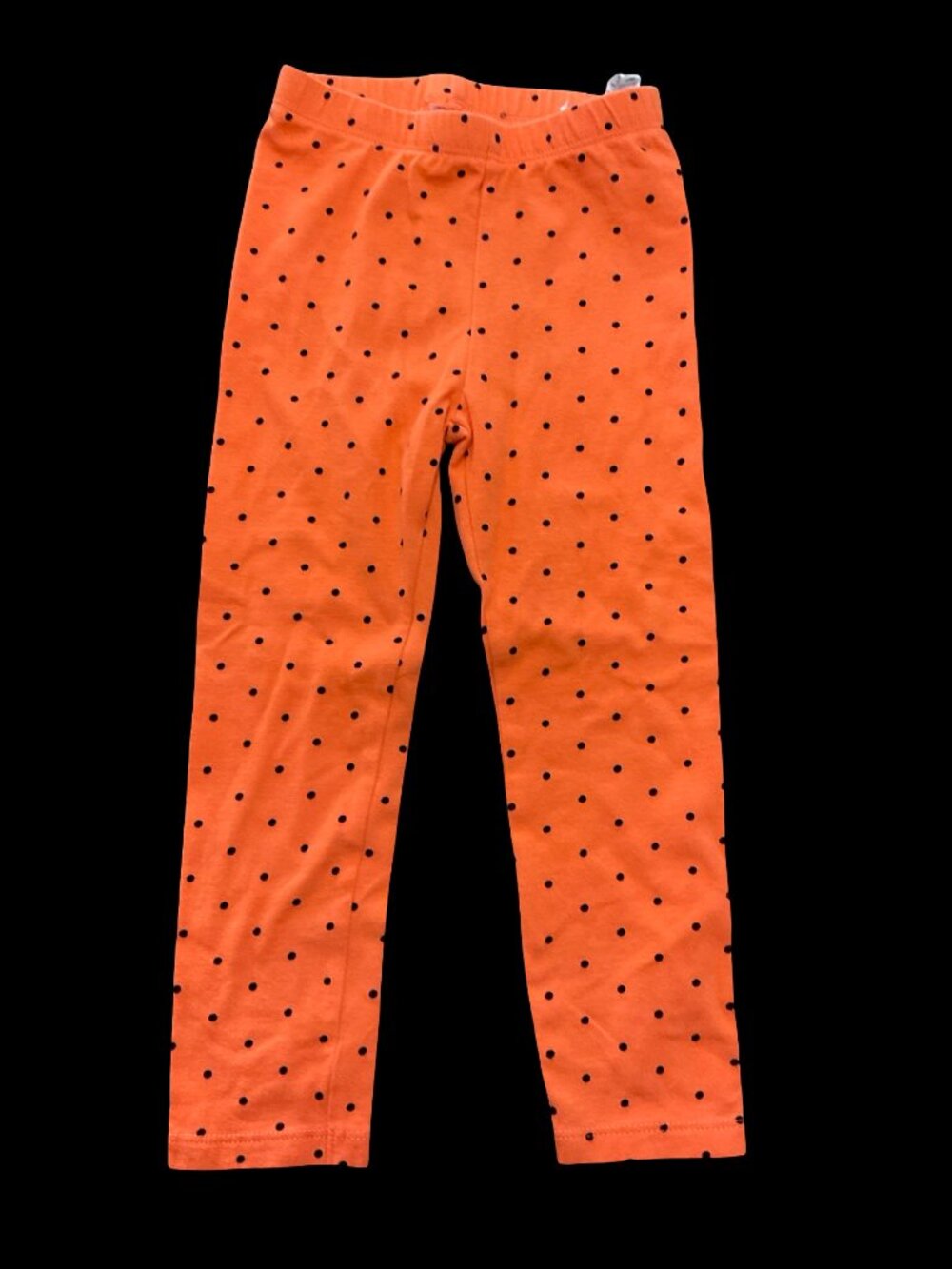 👣 5/$25 - Orange/Black Polka Dot Print Leggings